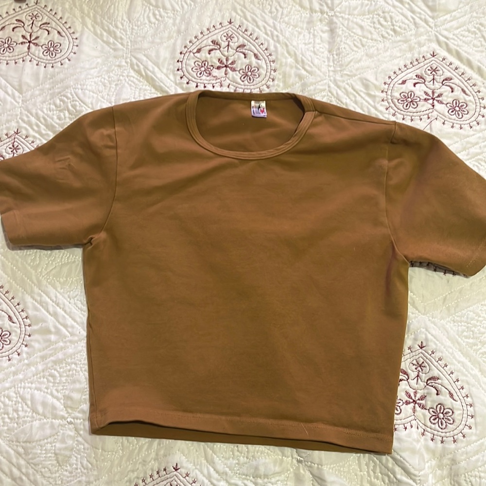 los angeles apparel garment dye short sleeve crop top